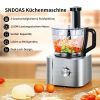 Küchenmaschine, 1100W Food Processor, 3.2L Schüssel &1,5L Behälter, Multifunktional mit Hacken, Schneiden, Kneten, Entsaften